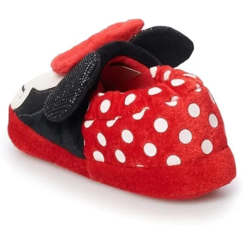 Disney Minnie Mouse Toddler Girls' Red Bow Slippers Size X-Large (11-12) New